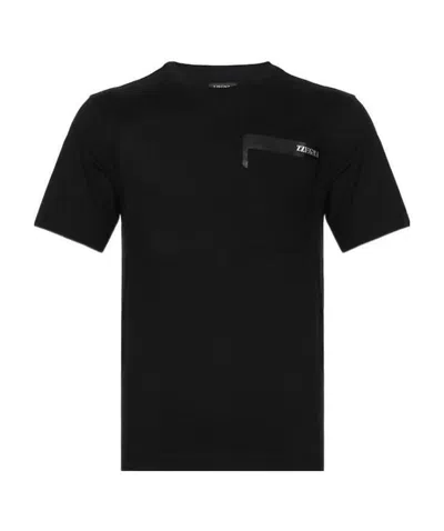 Zegna T-shirt With Round Neck And Short Sleeves In Black