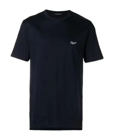 Zegna T-shirt With Round Neck And Short Sleeves In Black