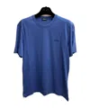 Zegna T-shirt With Round Neck And Short Sleeves In Blue