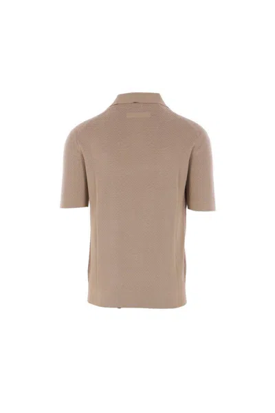 Zegna T-shirts And Polos In Brown