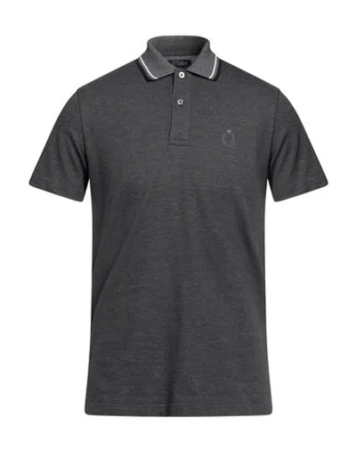 Zegna Man Polo Shirt Steel Grey Size 36 Cotton