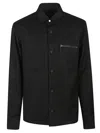 Zegna Tailored Black Wool Overshirt With Pointed Collar And Zip Pocket In Black