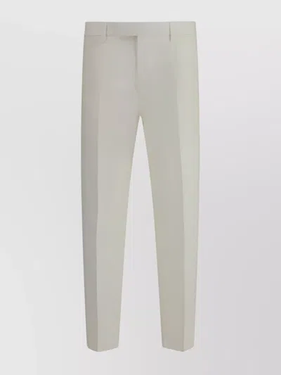 Zegna Tailored Chino Trousers Pleated Design In White