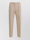 Zegna Tailored Chino Trousers Pleats In Neutral