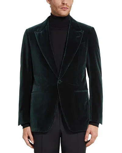 Zegna Dark Teal Blue Cotton Jacket In Green