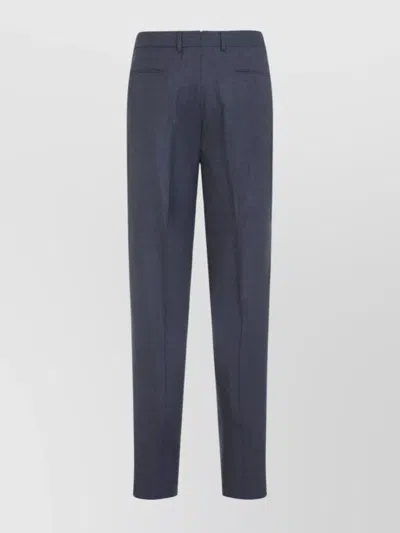 Zegna Tailored Flannel Trousers Front Pleats In Burgundy