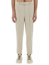 Zegna Elasticized Waist Regular Fit Linen Pants In Neutrals