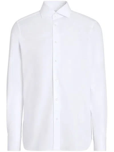 Zegna Tailored Spread-collar Shirt In White