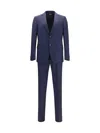 Zegna Buttoned Suit In Blue