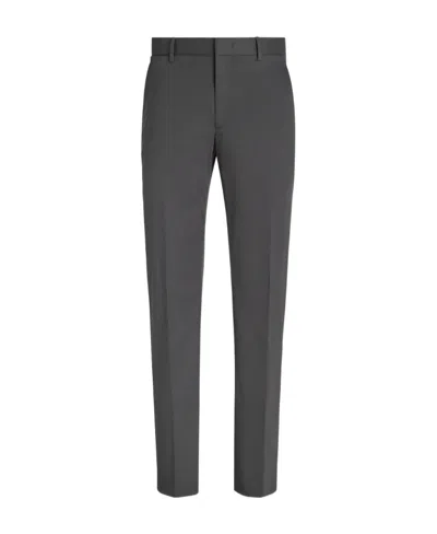 Zegna Tailored Tapered-leg Trousers In Black