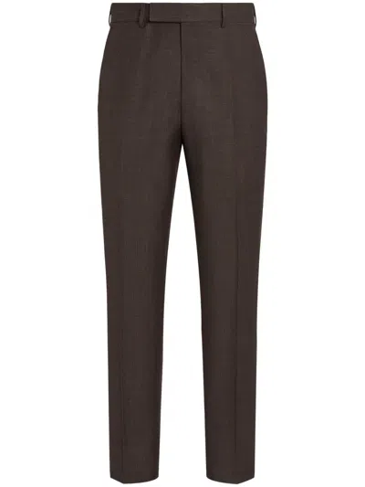 Zegna Tailored Trousers In Brown