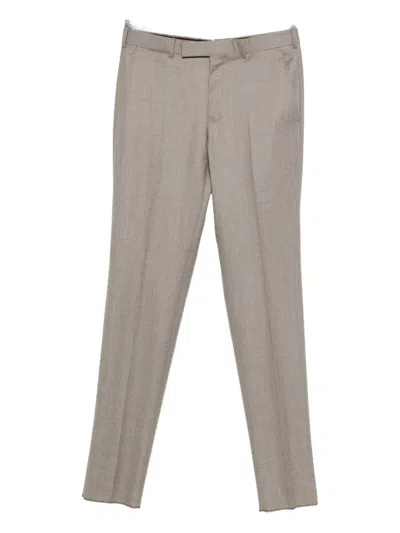 Zegna Tailored Trousers In Brown