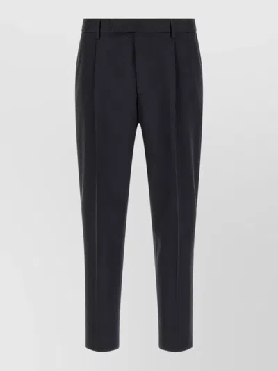 Zegna Tailored Trousers Pleated Design Belt Loops In Blue