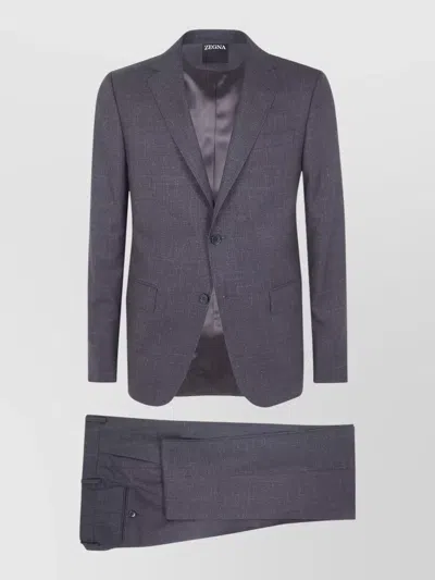 Zegna Tailoring Suit Single Breasted Notch Lapel In Blue