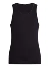 Zegna Black Cotton Blend Tank Top In Animal Print