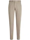Zegna Tailored Chino Trousers Pleats In Neutrals