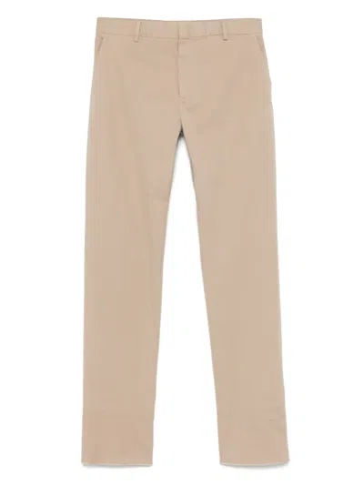Zegna Tapered Chinos In Grey
