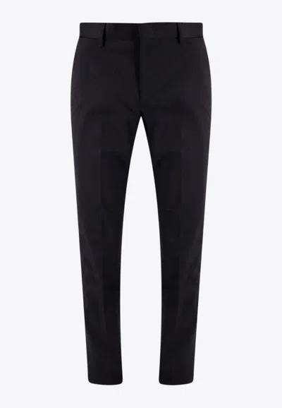 Zegna Tapered-leg Chino Pants In Black