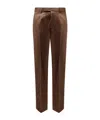 Zegna Men's Cotton And Linen Pants In Brown