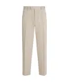Zegna Pantalon En Coton Et Laine Beige Clair In Nude