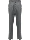 Zegna Wool-blend Flannel Pants In Grey