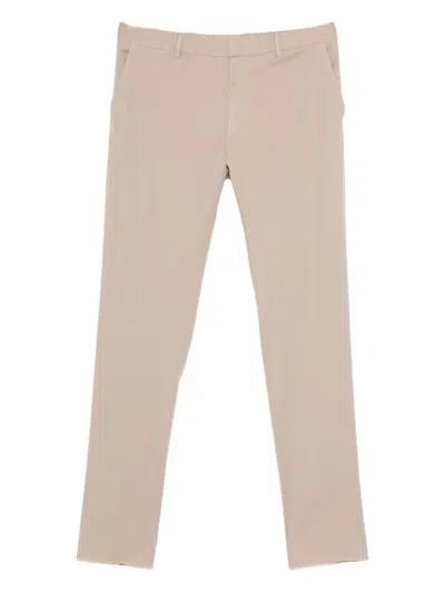 Zegna Tapered Trousers In Neutral