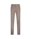 ZEGNA TAUPE STRETCH COTTON SLIM FIT TROUSERS