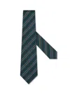 Zegna Teal Blue Silk And Cotton Tie In Teal Blue