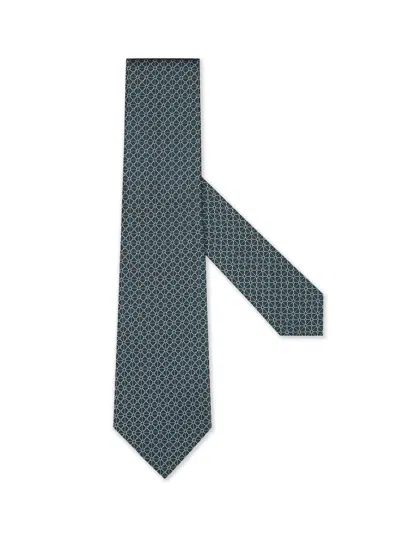 Zegna Teal Blue Silk Tie In Bleu Sarcelle