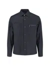 Zegna Techmerino Black Shirt With Classic Collar And Tailored Fit In Black
