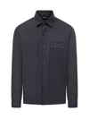 Zegna Padded Techmerino Shirt Jacket In Blue
