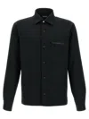 Zegna Padded Techmerino Shirt Jacket In Black