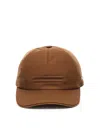 Zegna Technical Fabric Baseball Hat In Brown