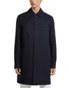 Zegna Water Repellent Microfiber Twill Raincoat In Blue