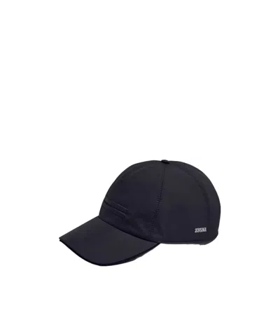 Zegna Technical Fabric Trucker Cap In Blue