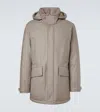 Zegna Technical Wool Down Jacket In Neutral