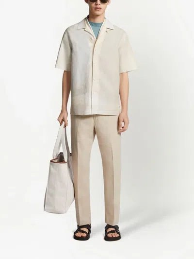 Zegna Tela Vela Tailored Trousers In Neutrals
