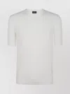 Zegna Textured Cotton Crew Neck T-shirt In White