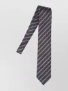 Zegna Textured Fabric Tie Diagonal Stripes Design In Purple