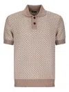 Zegna Textured-knit Polo Shirt In Brown