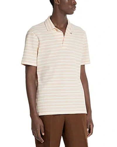 Zegna Textured Polo Shirt In Neutral