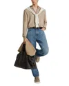 Zegna Textured Silk And Cashmere Polo Sweater In Med Beige Fan