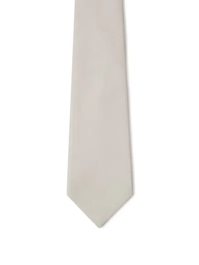 Zegna Textured Silk Tie In Neutrals