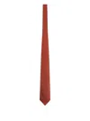 Zegna Textured Silk Tie In Orange