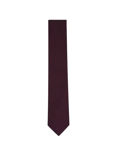 Zegna Textured Silk Tie In Purple