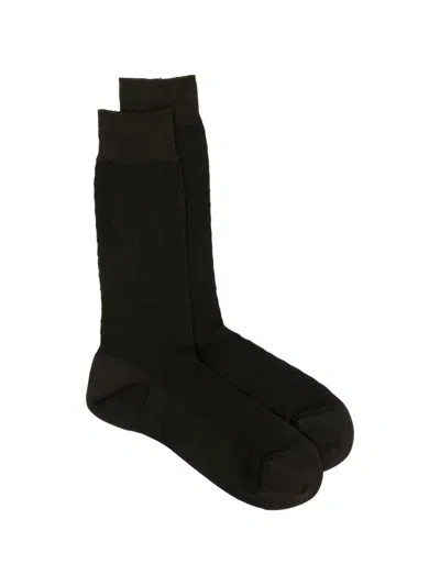 Zegna Textured Socks In Black