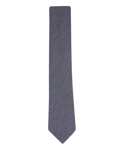 Zegna Textured Tie In Blue