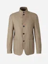 Zegna Linen-blend Shirt Jacket In Beige