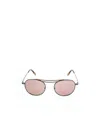 Zegna Thin Mirror Leg Round Frame Sunglasses In Nude