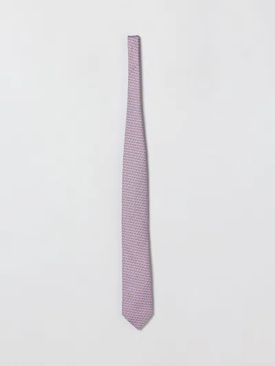 Zegna Palm-print Silk Tie In Pink